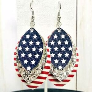 American Flag Star Spangled Statement Earrings